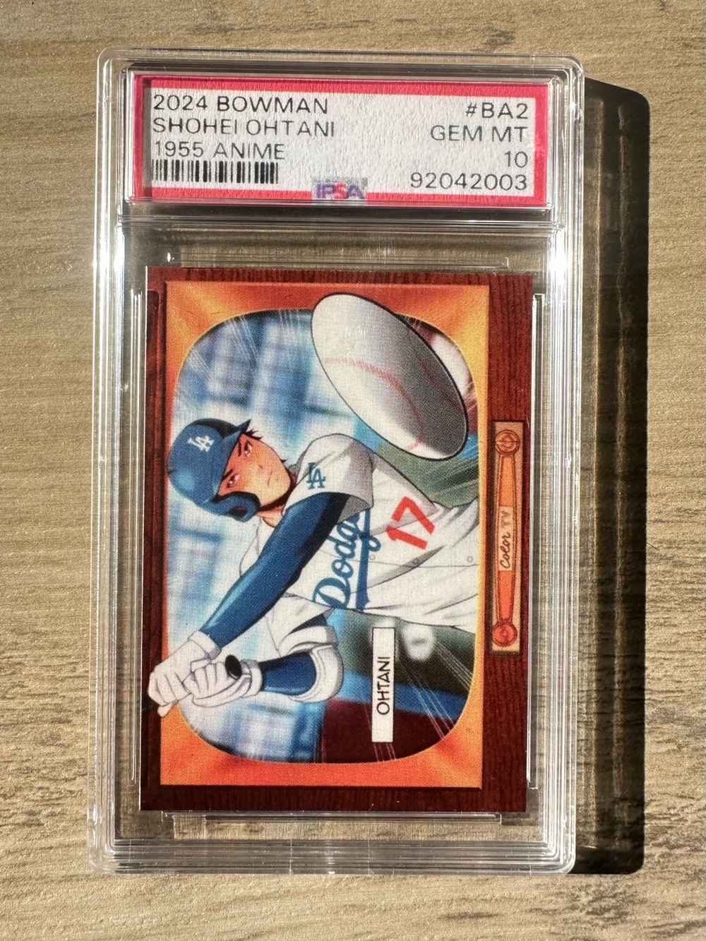 Shohei Ohtani 2024 Bowman 1955 Anime #BA2 Novelty Baseball Card Graded GEM MT 10